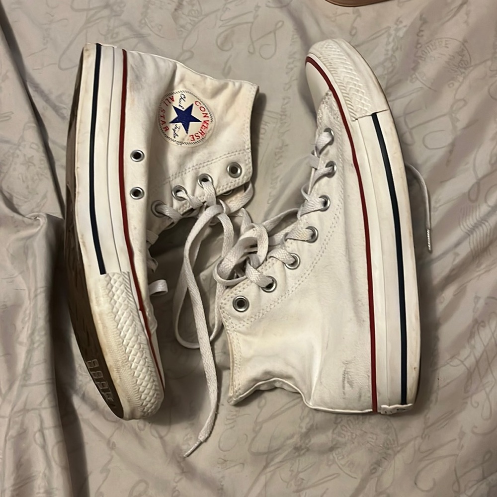 White High Top Canvas Converse Sneakers